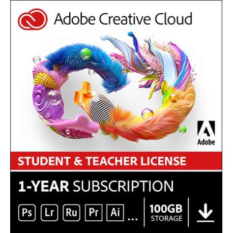 Adobe Creative Cloud Student & Docent - 1 Apparaat - 1 Jaar - Nederlands - Windows / Mac Download
