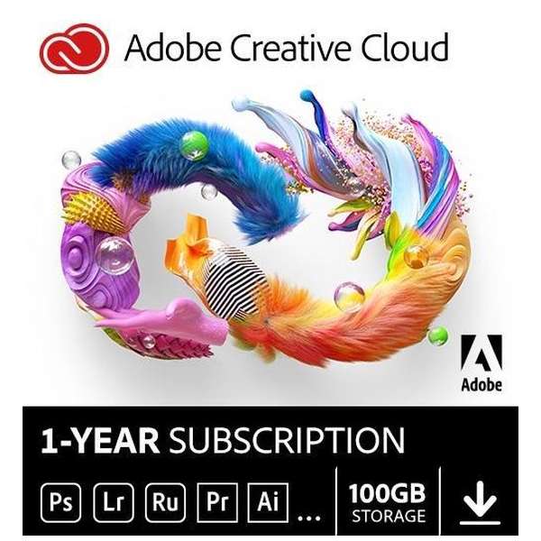 Adobe Creative Cloud Individual - 100GB Cloudopslag - 12 maanden/1 apparaat - Nederlands/Frans - PC/MAC