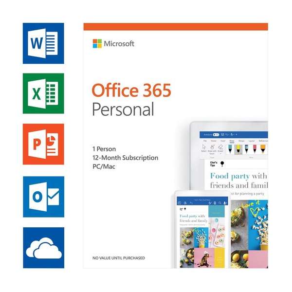 Microsoft Office 365 Personal - 1 jaar abonnement - Engels