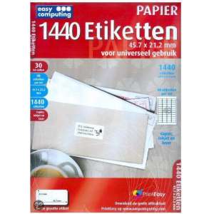 Easy Computing 1440 Etiketten - 45.7 X 21.2 mm