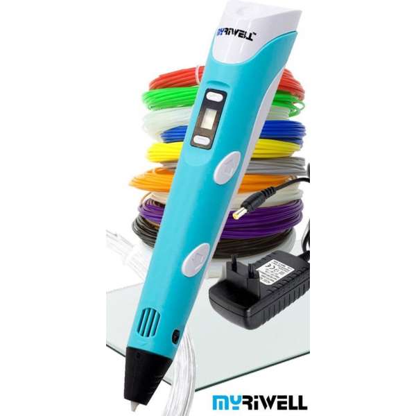 XXL-set: 3D Pen MyRiwell Advanced +12x10m pla +clips +3dpad +cleaning
