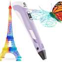 Ziggy 3D pen - 3D pennen - 3 in 1 Premium Pakket - 3D printer - 20 meter Filament in 6 kleuren - Kleur Paars