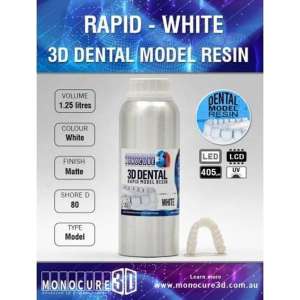 Monocure 3D RAPID MODEL DENTAL RESIN - WHITE (1.25LTR)