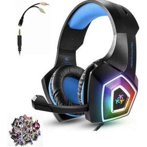 Gaming Headset voor PS4 Xbox One, Micolindun Over Ear Gaming RGB LED licht
