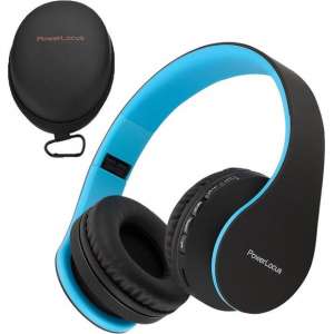 PowerLocus P1 draadloze Over-Ear Koptelefoon Inklapbaar - Bluetooth - Met microfoon – Zwart/Blauw