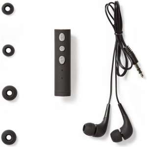 Nedis In-Ear Koptelefoon Met Bluetooth Receiver | Oortjes Met Microfoon | Maak Iedere Koptelefoon Draadloos | Zwart