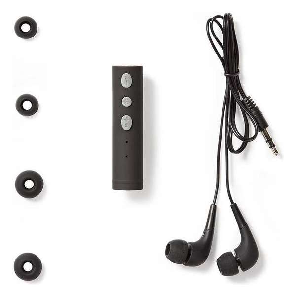 Nedis In-Ear Koptelefoon Met Bluetooth Receiver | Oortjes Met Microfoon | Maak Iedere Koptelefoon Draadloos | Zwart