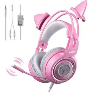 SOMiC G951S Gaming headset | Surround sound | Pink | Xbox - PS4 - Switch - PC - Smartphone