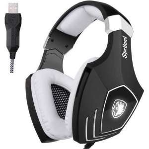 SADES A60 USB 7.1 Surround Sound Stereo Gaming Headset met Mic & Vibration & Noise-Canceling & Volume Control(zwart)