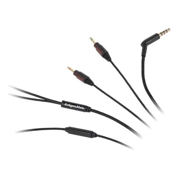 Krüger & Matz KM0340 - Audiokabel met microfoon voor de KM0660 en KM0665 modellen - bruin