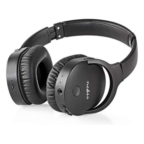 Nedis HPBT2260BK Draadloze Hoofdtelefoon Bluetooth® Over-ear Actieve Ruisonderdrukking (anc) Zwart