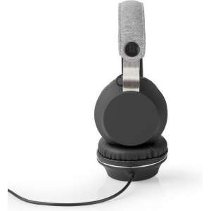Nedis Bedrade Koptelefoon Met Geweven Stof Bekleed On-ear Audiokabel 1,2 M Grijs / Zwart