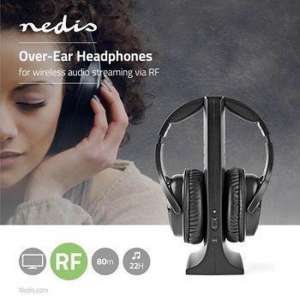 Nedis HPRF320BK Wireless Headphones Radio Frequency (rf) Over-ear Charging Base Zwart