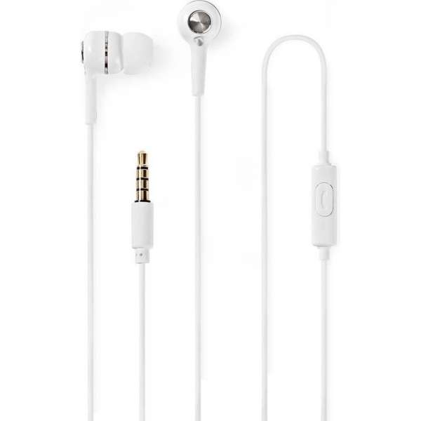 Nedis stereo in-ear earphones met microfoon / wit - 1,2 meter