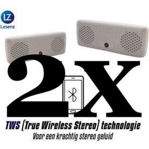 LeSenz Pocket TWS stereo bluetooth speakerset met 2 speakers -Wit