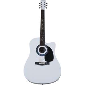 Bluetooth speaker - USB - cutaway western gitaar - wit hoogglans - 4/4