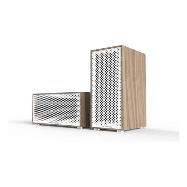 Thomson Multiroom Basisset, 2 speakers met een vermogen van 60 Watt RMS per speaker/ Wit (Bluetooth)