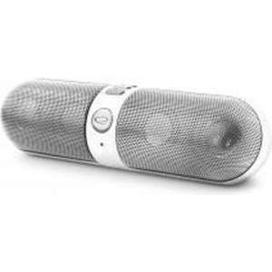 Bluetooth Speaker Piano + FM-radio - wit-zilver