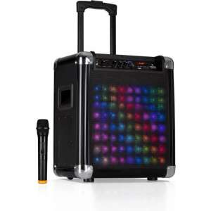 Moving 80.2 LED PA installatie 8" woofer 100W max. VHF-micro USB SD BT AUX mobiel
