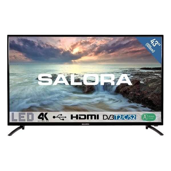 Salora 43UHL2800 - Televisie- 4K - LED - 43 inch - HDMI- USB - Zuinig - DVB-C/T2/S2