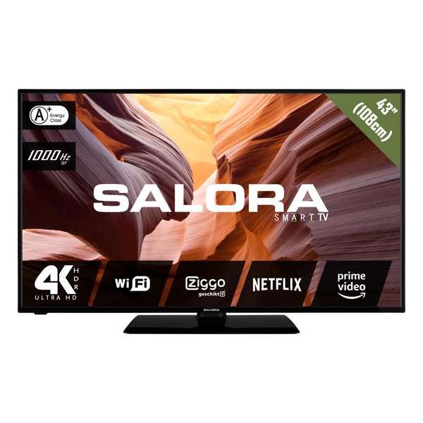 Salora 43UHS3804 - 4K - Televisie – LED - 43 inch – HDMI – Netflix – YouTube – Zuinig - Smart