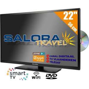 Salora Travel TV 22 inch LED9109CTS2 tv 56 cm (22'') 12 en 230 Volt HD Satelliet Smart Wi-Fi DVD