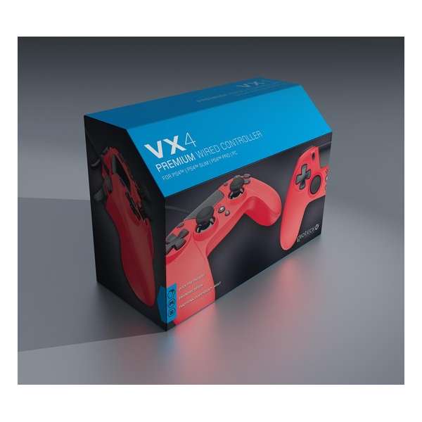 Gioteck VX4 Wired Red Controller (PS4 & PC)