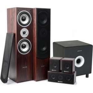 SkyTronic 5.1 home cinema surround walnoot speakerset 1300W met 8 subwoofer