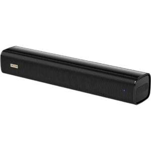 10W 2200mAh Mini bluetooth soundbar voor desktop of laptop pc met stereogeluid, via USB - Zwart