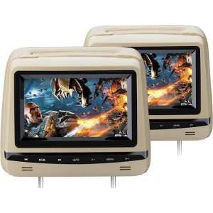 2x 7 inch touchscreen hoofdmonitoren (beige)