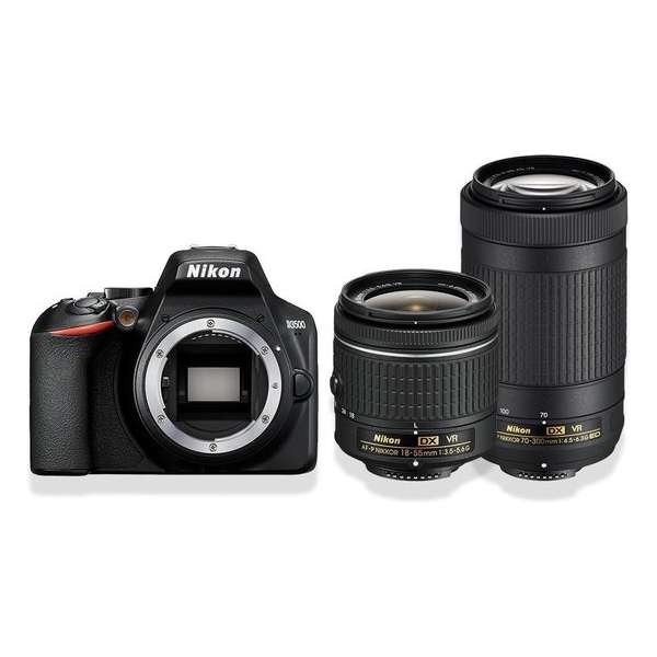 Nikon D3500 + AF-P DX 18-55 VR + AF-P 70-300 VR - Zwart