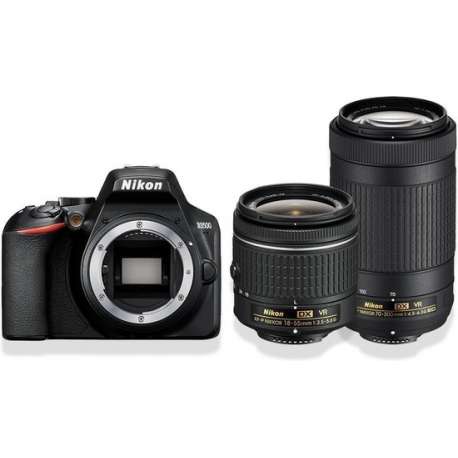 Nikon D3500 + AF-P DX 18-55 VR + AF-P 70-300 VR - Zwart