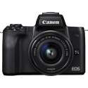 Canon EOS M50 + EF-M 15-45mm - inclusief cameratas en SD-geheugenkaart