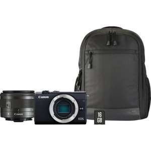 Canon EOS M200 + 15-45mm IS STM - Zwart - Inclusief Cameratas + SD-kaart