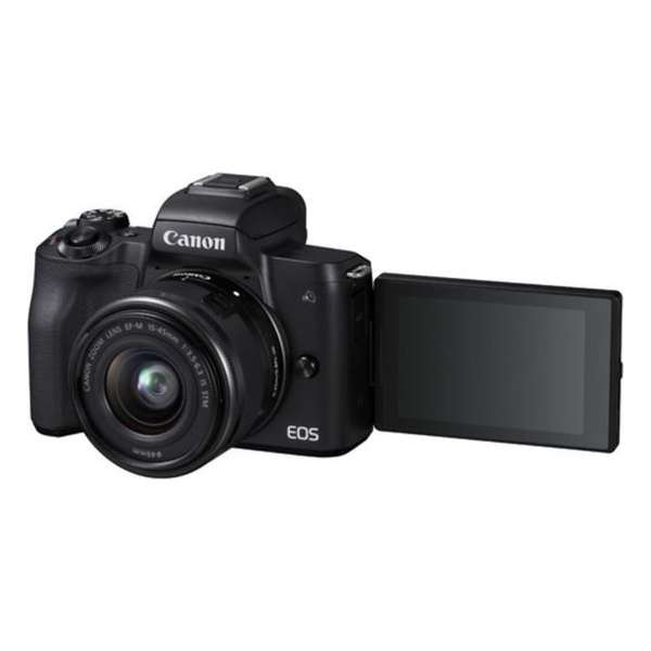 Canon EOS M50 Body + 15-45mm + 50mm + Adapter - Zwart