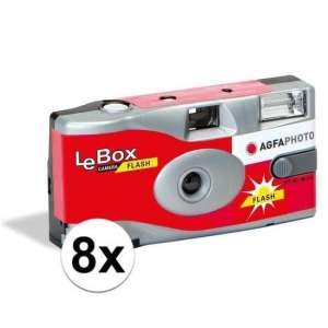 8x Bruiloft/vrijgezellenfeest wegwerp camera 27 kleuren fotos met flits - Weggooi fototoestel/cameras