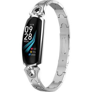 DrPhone Ladies Deluxe® - Smartwatch Met Notificaties - Hartslagmeter & Stappenteller - Activity Tracker Voor Vrouwen - Zilver