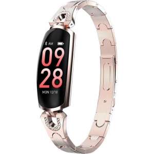 DrPhone Ladies Deluxe® - Smartwatch Met Notificaties - Hartslagmeter & Stappenteller - Activity Tracker Voor Vrouwen - RoseGold
