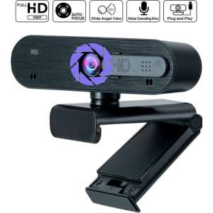 Pro Webcam voor pc met microfoon – Autofocus - 1920x1080 FULLHD 30FPS - Windows & Mac - Webcam voor pc met usb