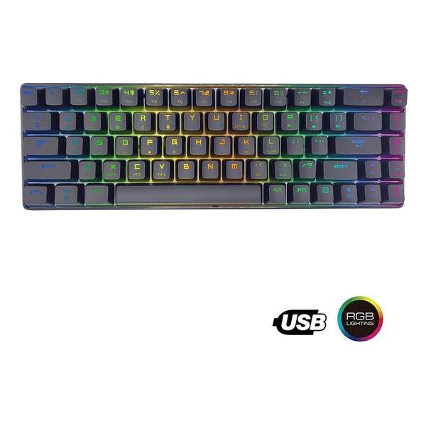 RGB Gaming Toetsenbord - Mechanisch Toetsenbord 60% - Gaming Keyboard 18 verlichtingsmodi