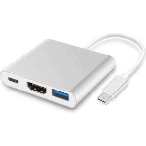 Jumalu USB-C HUB 3 in 1 - USB-C adapter voor Macbook met 4K HDMI, USB 3.0 en USB C