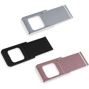 Ultra dun aluminium webcamcover - 3-pack - zwart