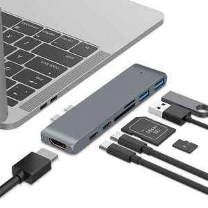 MacBook Pro Dock X met HDMI 4K, USB 3.0, USB-C, SD kaartlezers - Docking Station - Space Gray