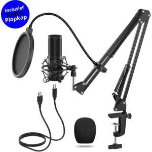 Microfoon voor PC Incl Microfoon Arm- Studio Microfoon met Arm- Gaming Microphone met USB- Gaming Microfoon met USB