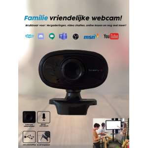 screeny-Q Webcam - Webcam voor pc of laptop - Webcam met microfoon - Usb - Webcam voor vergaderingen - camera voor pc met Usb