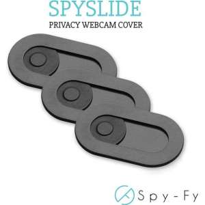 De Originele Spyslide® Webcam Cover van Spy-Fy | Zwart| 3 stuks