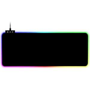 K&L - RGB Gaming Muismat XXL - LED Verlichting Muismat - Antislip - Waterproof - Extra Breed en Lang - Zwart