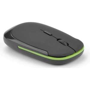 Draadloze Muis (Ultra Dun) Met USB Aansluiting Zwart-Groen