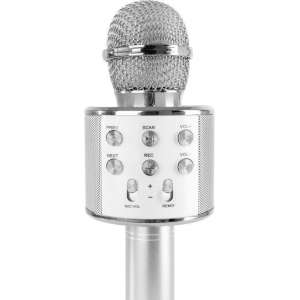Karaoke Microfoon - Draadloos - Bluetooth Verbinding - Zilverkleurig - Voor de gezelligste feestjes