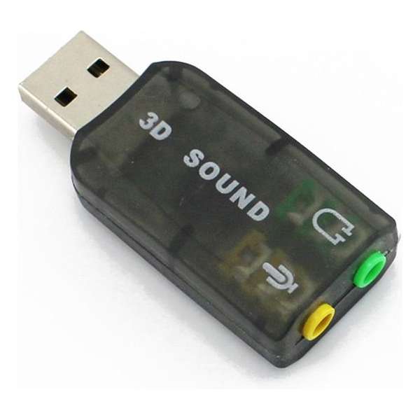 USB Adapter Voor 3.5MM Aux - Jackplug Microfoon + Headset - Plug & Play